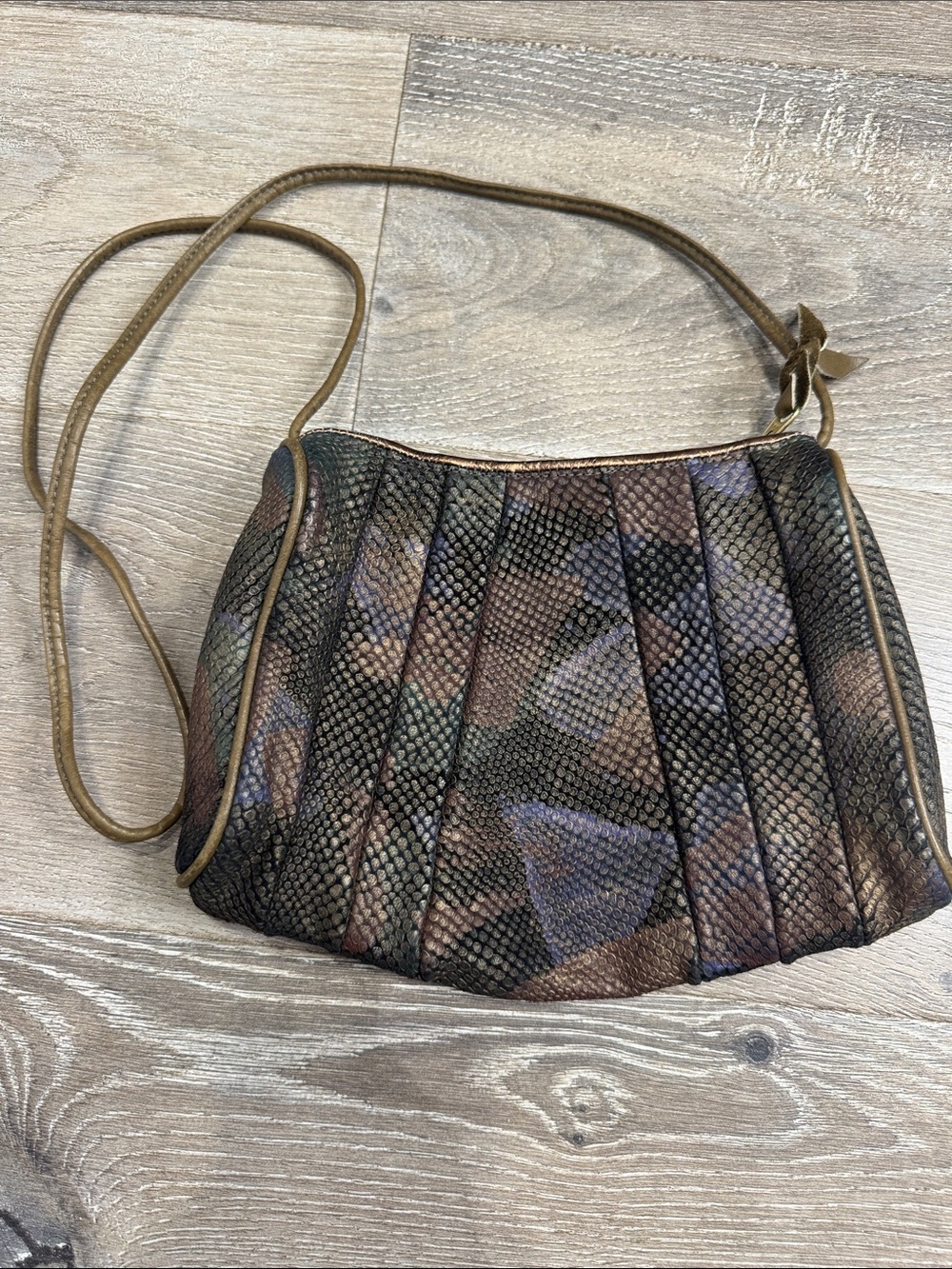 Vintage Sven Design San Francisco Multicolor Shoulder Bag -Brown Olive Hints